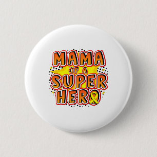 Badge Rond 5 Cm Ruban de la Maman d'une Famille de Super-Héros con