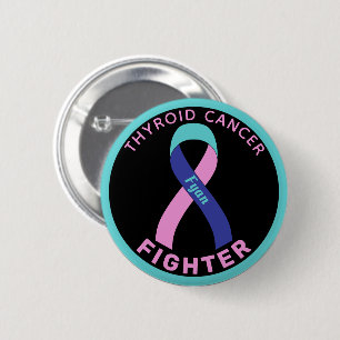 Badge Rond 5 Cm Ruban de lutteur contre le cancer de la thyroïde B