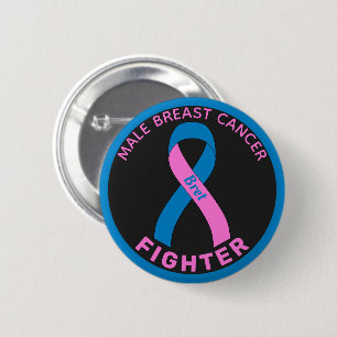 Badge Rond 5 Cm Ruban de lutteur contre le cancer du sein masculin