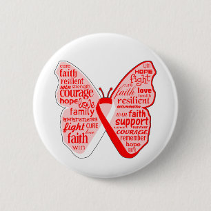 Badge Rond 5 Cm Ruban de papillon de conscience d'anémie