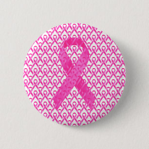 Badge Rond 5 Cm Ruban de rose de mois de cancer du sein