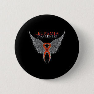 Badge Rond 5 Cm Ruban de sensibilisation à la leucémie orange avec
