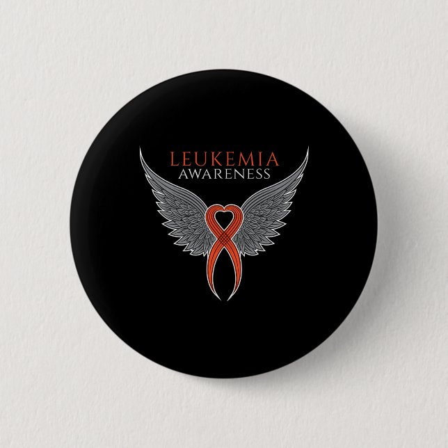 Badge Rond 5 Cm Ruban de sensibilisation à la leucémie orange avec (Devant)