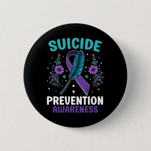 Badge Rond 5 Cm Ruban de sensibilisation à la prévention du suicid
