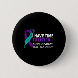 Badge Rond 5 Cm Ruban de sensibilisation à la prévention du suicid