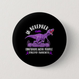 Badge Rond 5 Cm Ruban de sensibilisation à l'épilepsie T-rex novem