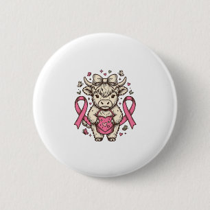Badge Rond 5 Cm Ruban de sensibilisation au cancer de la vache des