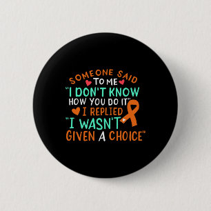 Badge Rond 5 Cm Ruban de sensibilisation au cancer du sang Orange