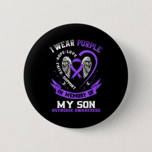 Badge Rond 5 Cm Ruban de sensibilisation au surdosage de drogue Pu