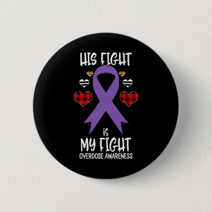 Badge Rond 5 Cm Ruban de sensibilisation au surdosage Son combat e