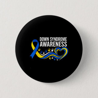 Badge Rond 5 Cm Ruban de sensibilisation au syndrome de Down Inclu