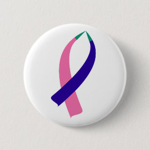 Badge Rond 5 Cm Ruban de sensibilisation (Cancer du thyroïde)