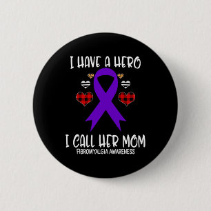Badge Rond 5 Cm Ruban de sensibilisation J'ai un héros appelez sa