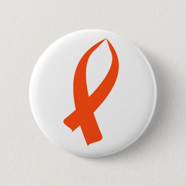 Badge Rond 5 Cm Ruban de sensibilisation (orange) (Devant)