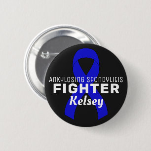 Badge Rond 5 Cm Ruban de Spondylarthrite Ankylosante Bouton Noir