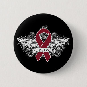 Badge Rond 5 Cm Ruban de SURVIVANT à ailes par myélome multiple