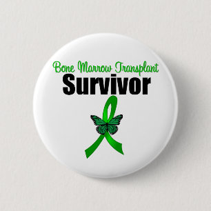 Badge Rond 5 Cm Ruban de survivant de papillon de greffe de moelle