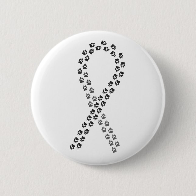 Badge Rond 5 Cm Ruban d'empreinte noire (Devant)