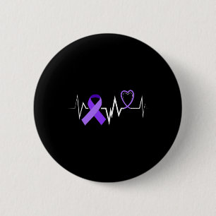 Badge Rond 5 Cm Ruban d'épilepsie de battement de cœur Sensibilisa