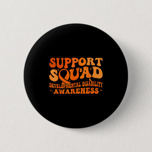 Badge Rond 5 Cm Ruban d'équipe de soutien handicap développemental