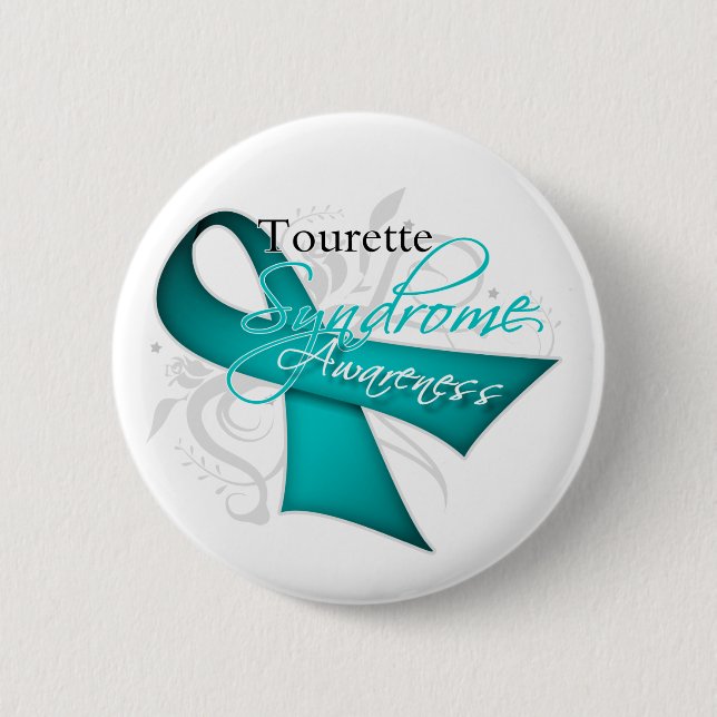 Badge Rond 5 Cm Ruban déroulant - Sensibilisation au syndrome de l (Devant)