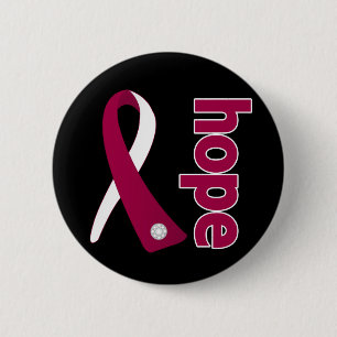 Badge Rond 5 Cm Ruban d'espoir de cancer de la tête et du cou