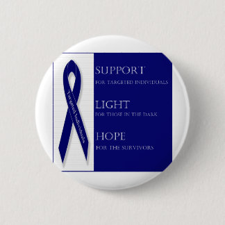 Badge Rond 5 Cm Ruban d'indigo. - Appui, lumière, espoir. - DBI