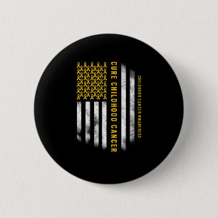 Badge Rond 5 Cm Ruban d'or de soutien au drapeau américain pour gu
