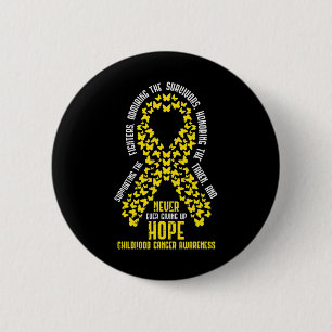 Badge Rond 5 Cm Ruban du Cancer de l'Enfance Ne Jamais Perdre Espo