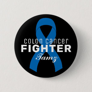 Badge Rond 5 Cm Ruban du cancer du côlon Bouton noir