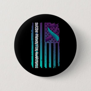 Badge Rond 5 Cm Ruban du drapeau américain pour la sensibilisation