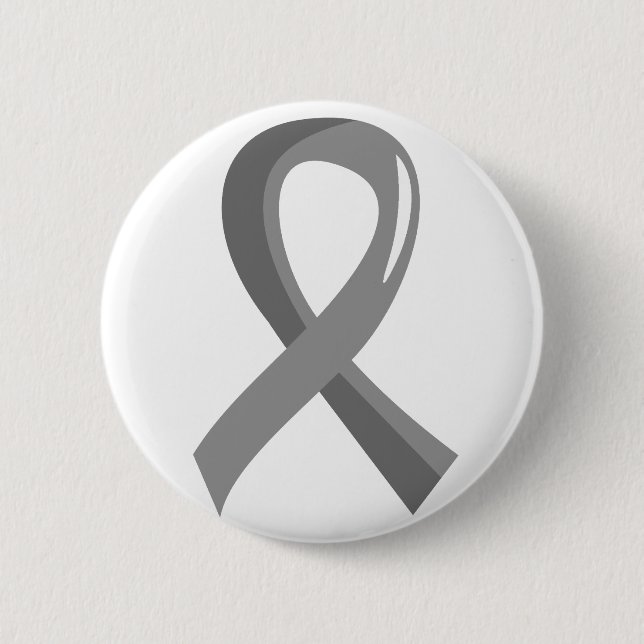 Badge Rond 5 Cm Ruban gris 3 de cancer du cerveau (Devant)