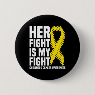 Badge Rond 5 Cm Ruban Her Fight Is My Fight Cancer de l'Enfant Sen