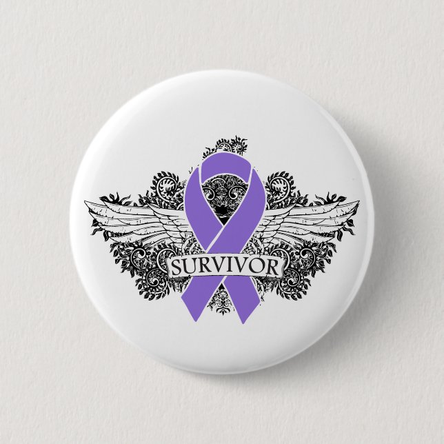 Badge Rond 5 Cm Ruban Hodgkins Lymphoma aile SURVIVOR (Devant)