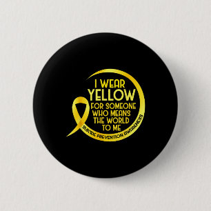 Badge Rond 5 Cm Ruban jaune de sensibilisation à la prévention du