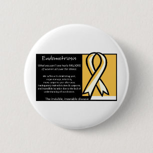 Badge Rond 5 Cm Ruban jaune d'endométriose