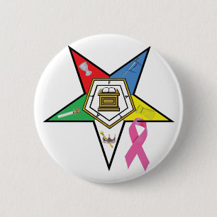 Badge Rond 5 Cm Ruban OES Cancer du sein