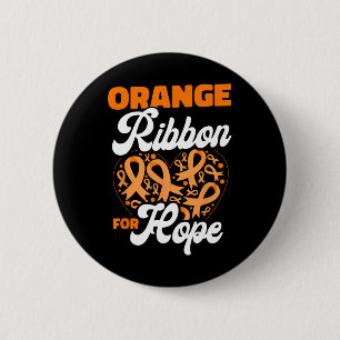 Badge Rond 5 Cm Ruban orange pour l'espoir de sensibilisation au c