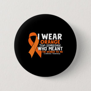 Badge Rond 5 Cm Ruban orange sensibilisation à la leucémie cancer