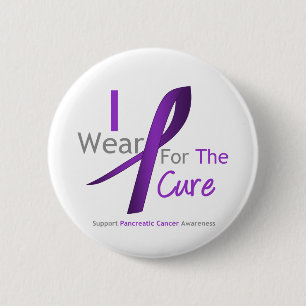 Badge Rond 5 Cm Ruban Pancréatique Cancer Purple Pour Le Traitemen