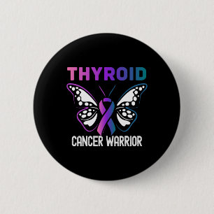 Badge Rond 5 Cm Ruban papillon de sensibilisation au cancer du thy