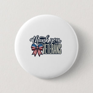 Badge Rond 5 Cm Ruban patriotique de remerciement aux vétérans Che