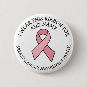 Badge Rond 5 Cm Ruban personnalisé de sensibilisation au cancer du