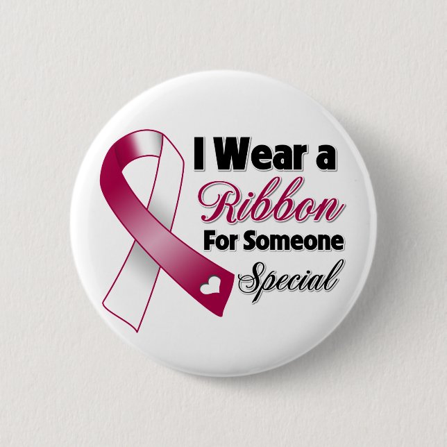 Badge Rond 5 Cm Ruban pour cancer de la tête et du cou (Devant)