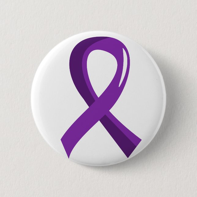 Badge Rond 5 Cm Ruban pourpre 3 de malformation de Chiari (Devant)