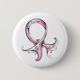 Badge Rond 5 Cm Ruban rose