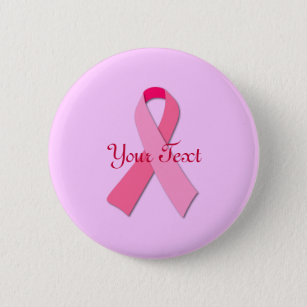 Pin Button Badge Ø25mm 1" Ruban Rose Lutte Cancer du Sein Pink Ribbon 