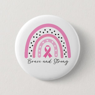 Badge Rond 5 Cm Ruban Rose Cancer du Sein Arc-en-Ciel de Sensibili