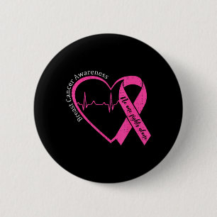 Badge Rond 5 Cm Ruban rose cœur de soutien pour la sensibilisation