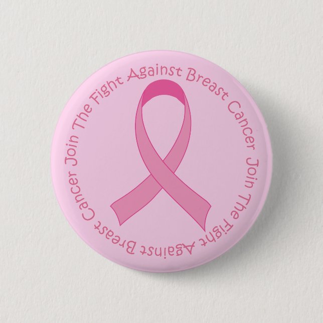 Badge Rond 5 Cm Ruban rose de cancer du sein (Devant)